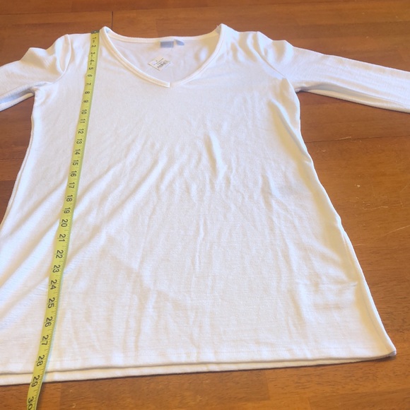 NWT GAP Womens Size Small Crisp White V-Neck Tunic Sweater Shirt Top Side Slits - Picture 9 of 9